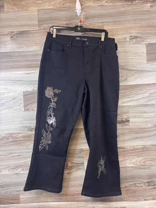 Jeans Flared By Diane Gilman In Black, Size: 16