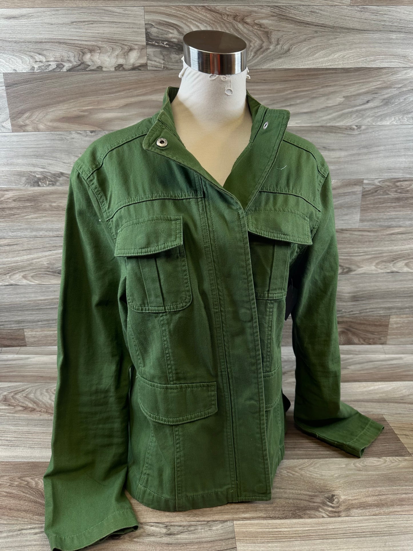 Jacket Denim By Clothes Mentor In Green, Size: Xl