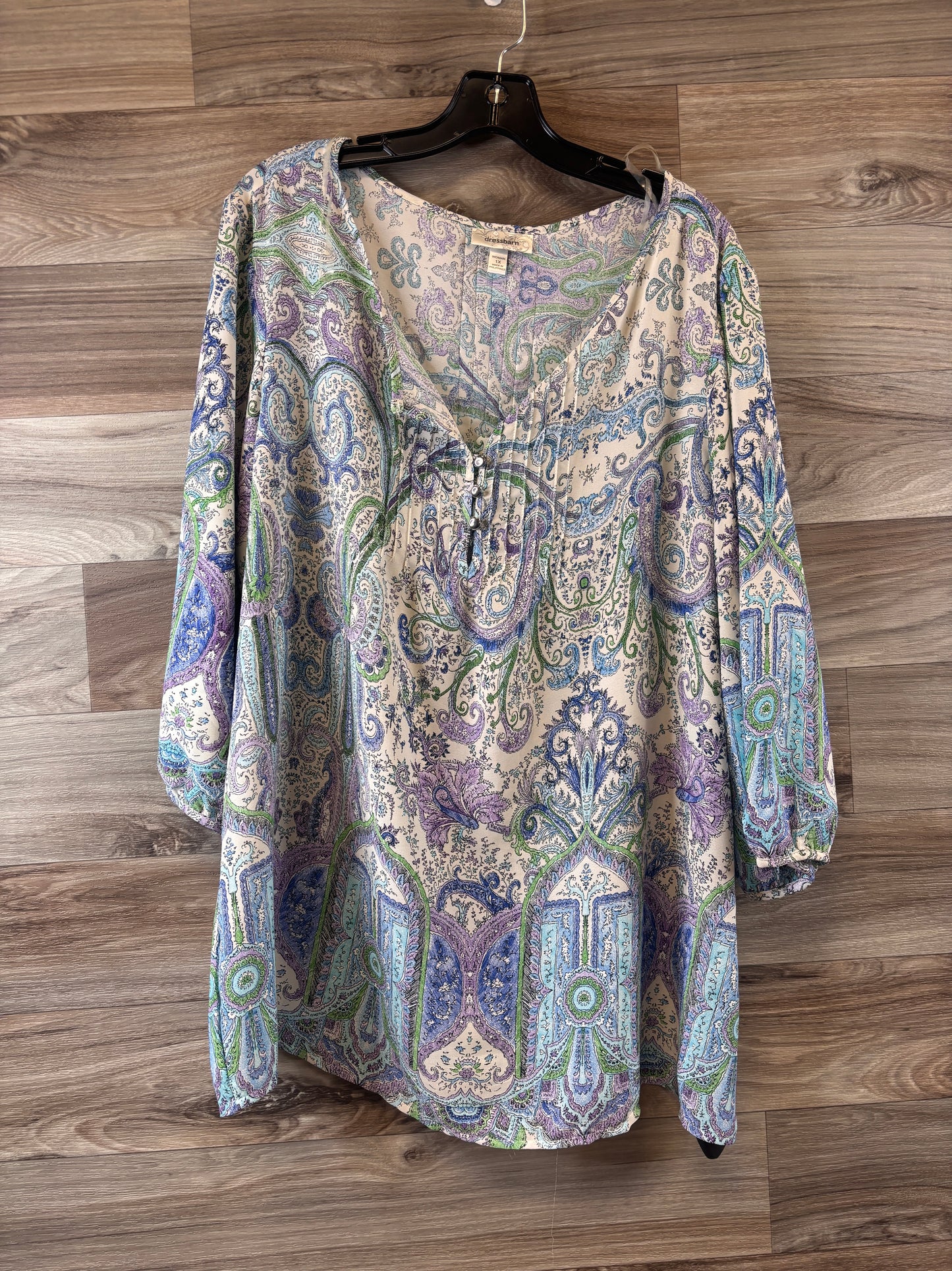 Top 3/4 Sleeve By Dressbarn In Paisley Print, Size: 1x