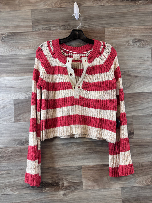 Sweater By Pilcro In Red & Tan, Size: S