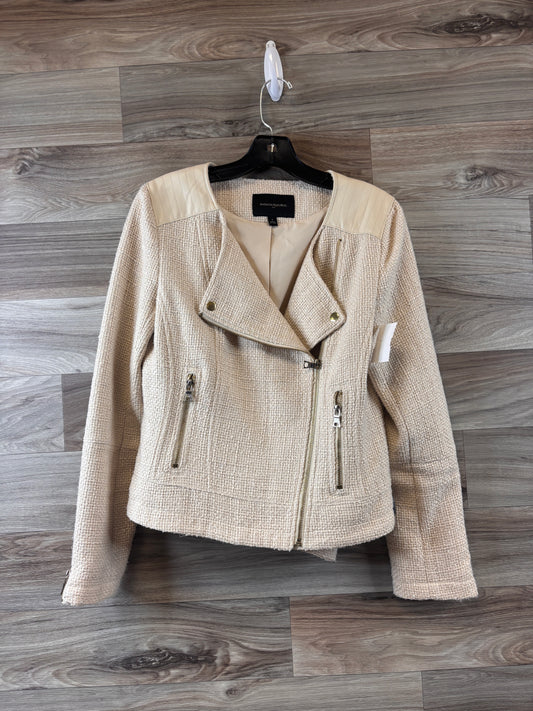 Jacket Moto By Clothes Mentor In Beige, Size: S