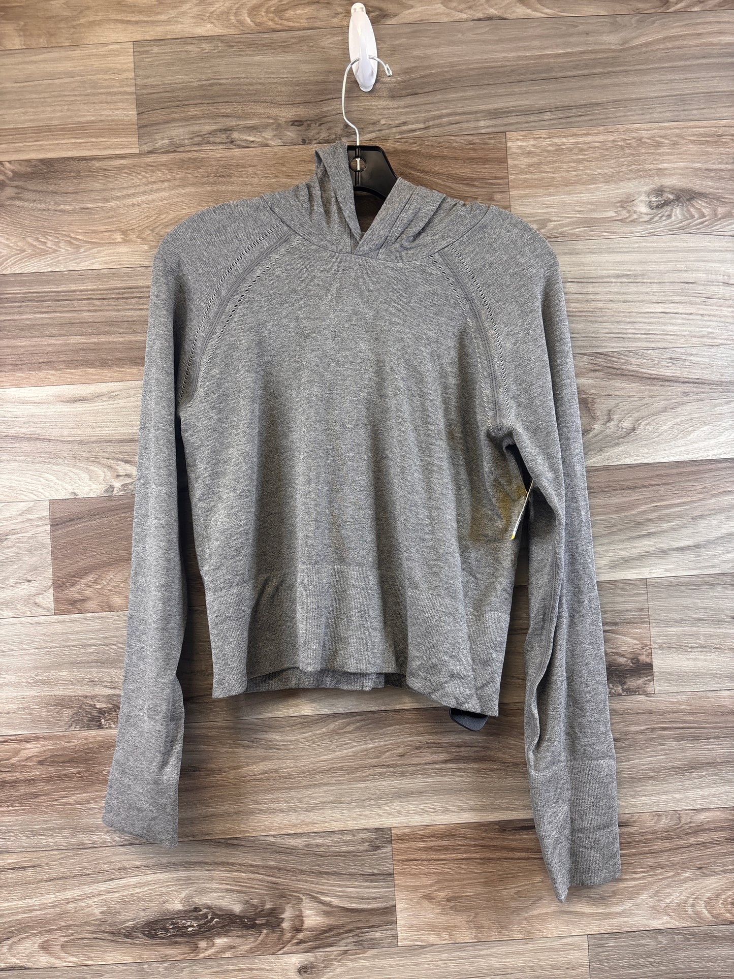 Athletic Top Long Sleeve Hoodie By Fabletics In Grey, Size: M