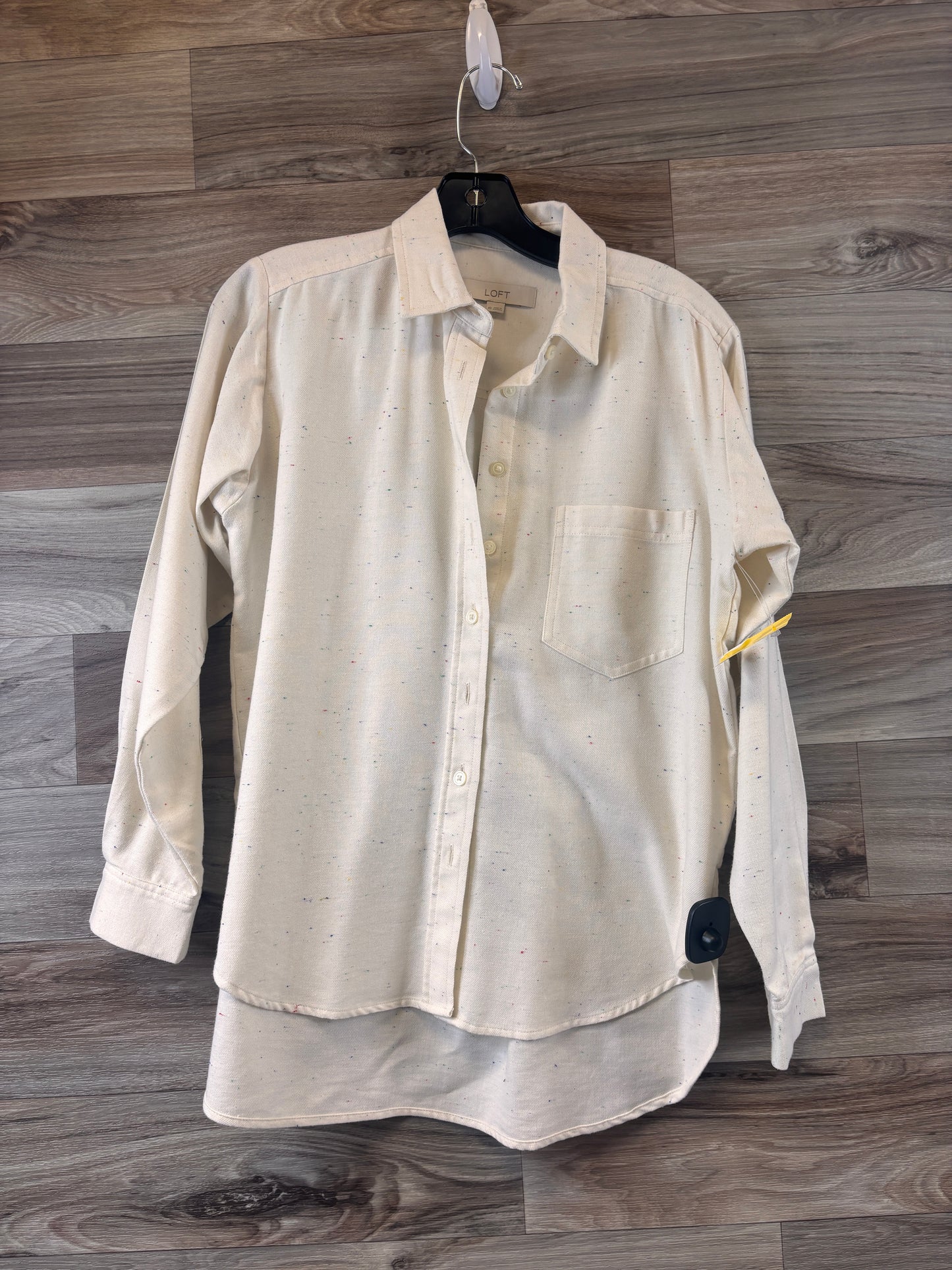 Top Long Sleeve By Loft In Ivory, Size: Xs