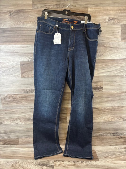 Jeans Boot Cut By Seven 7 In Blue Denim, Size: 16