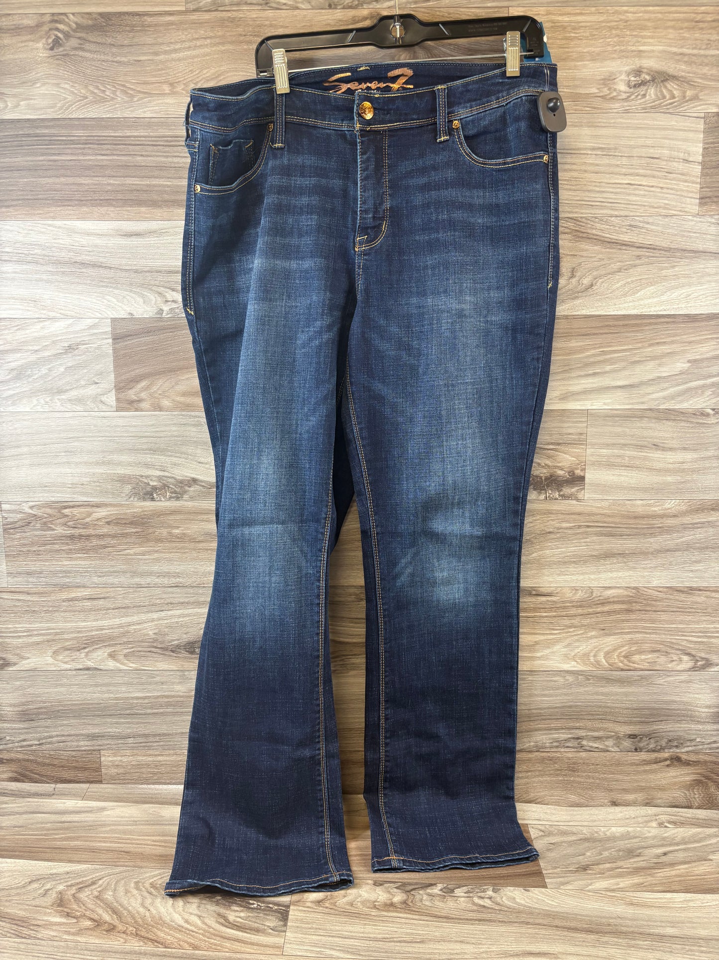 Jeans Straight By Seven 7 In Blue Denim, Size: 16