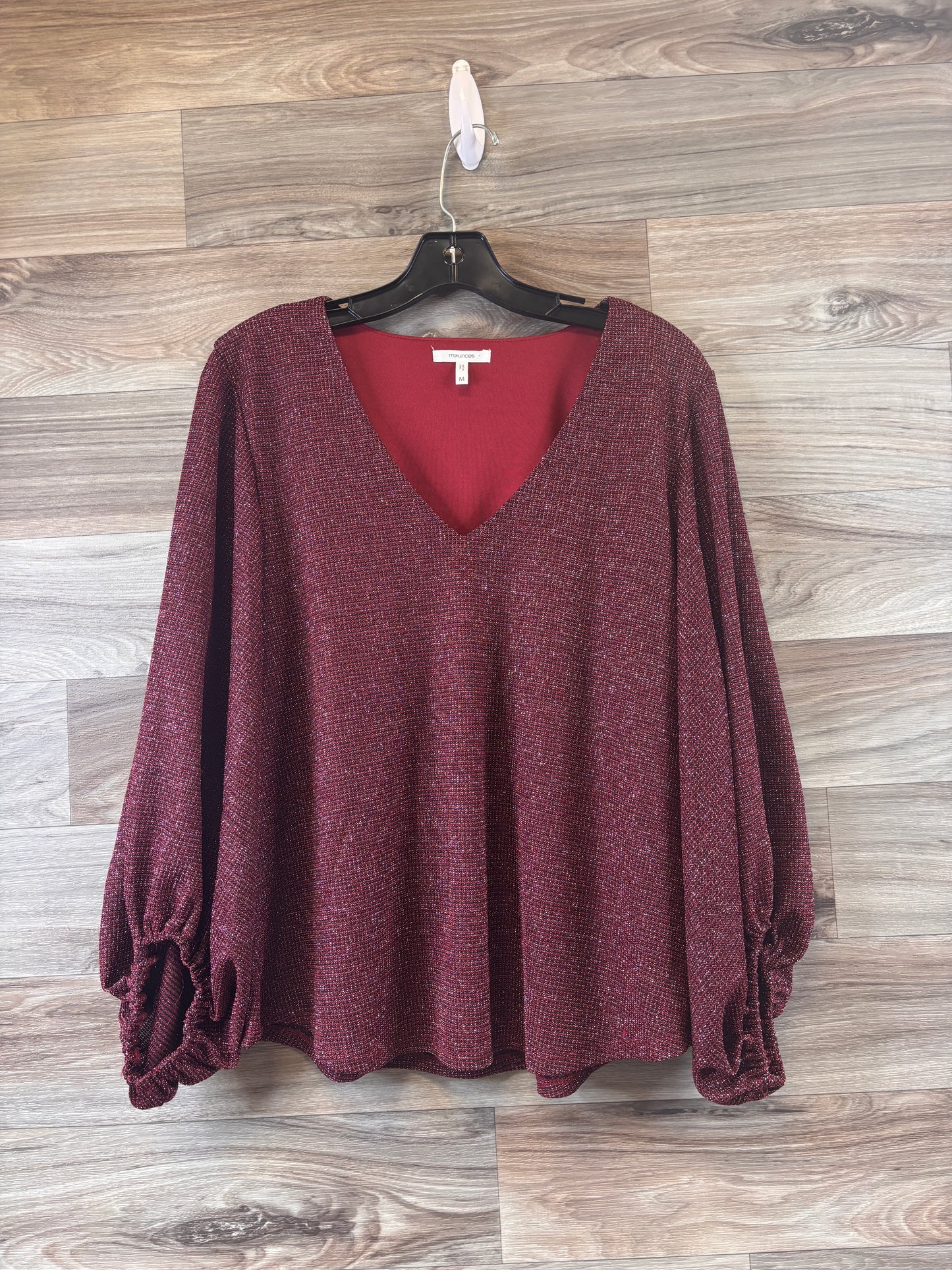 Top Long Sleeve By Maurices In Red, Size: M