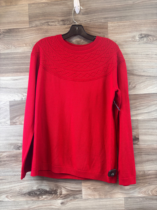 Top Long Sleeve By Talbots In Red, Size: L