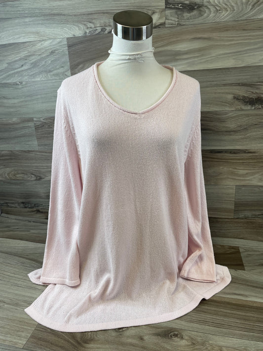 Top Long Sleeve By Talbots In Pink, Size: 2x