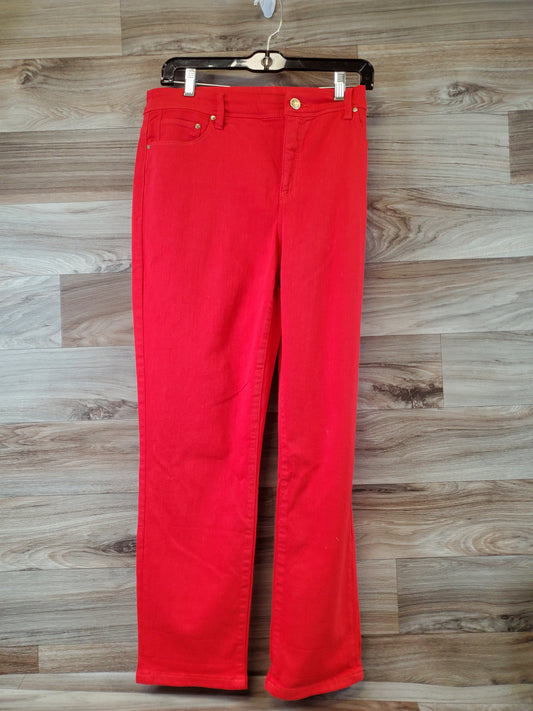 Jeans Straight By Chicos In Orange, Size: 10