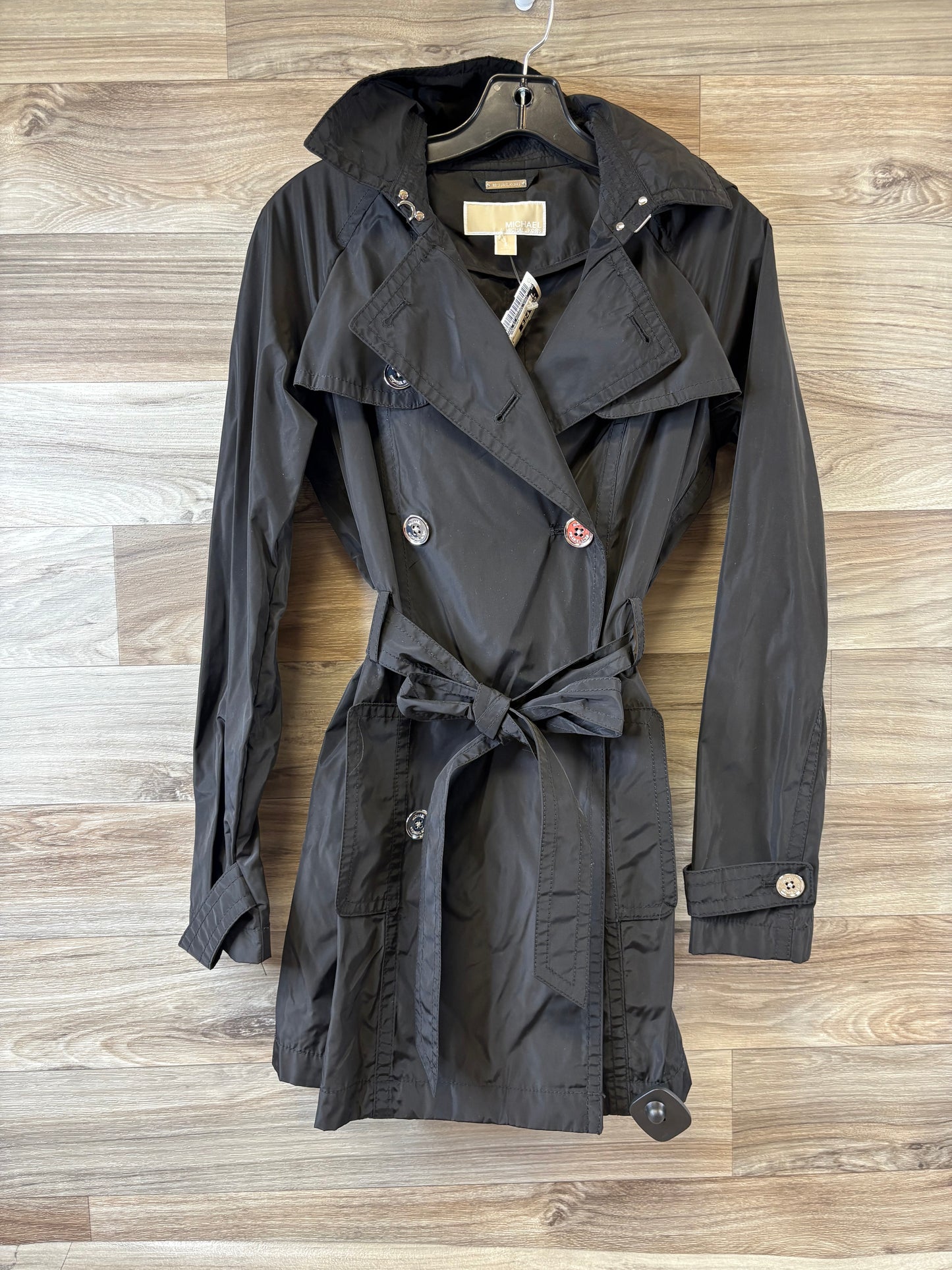 Coat Raincoat By Michael By Michael Kors In Black, Size: S