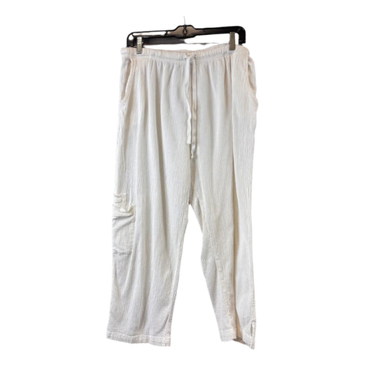 Pants Cropped By Focus In Cream, Size: 12