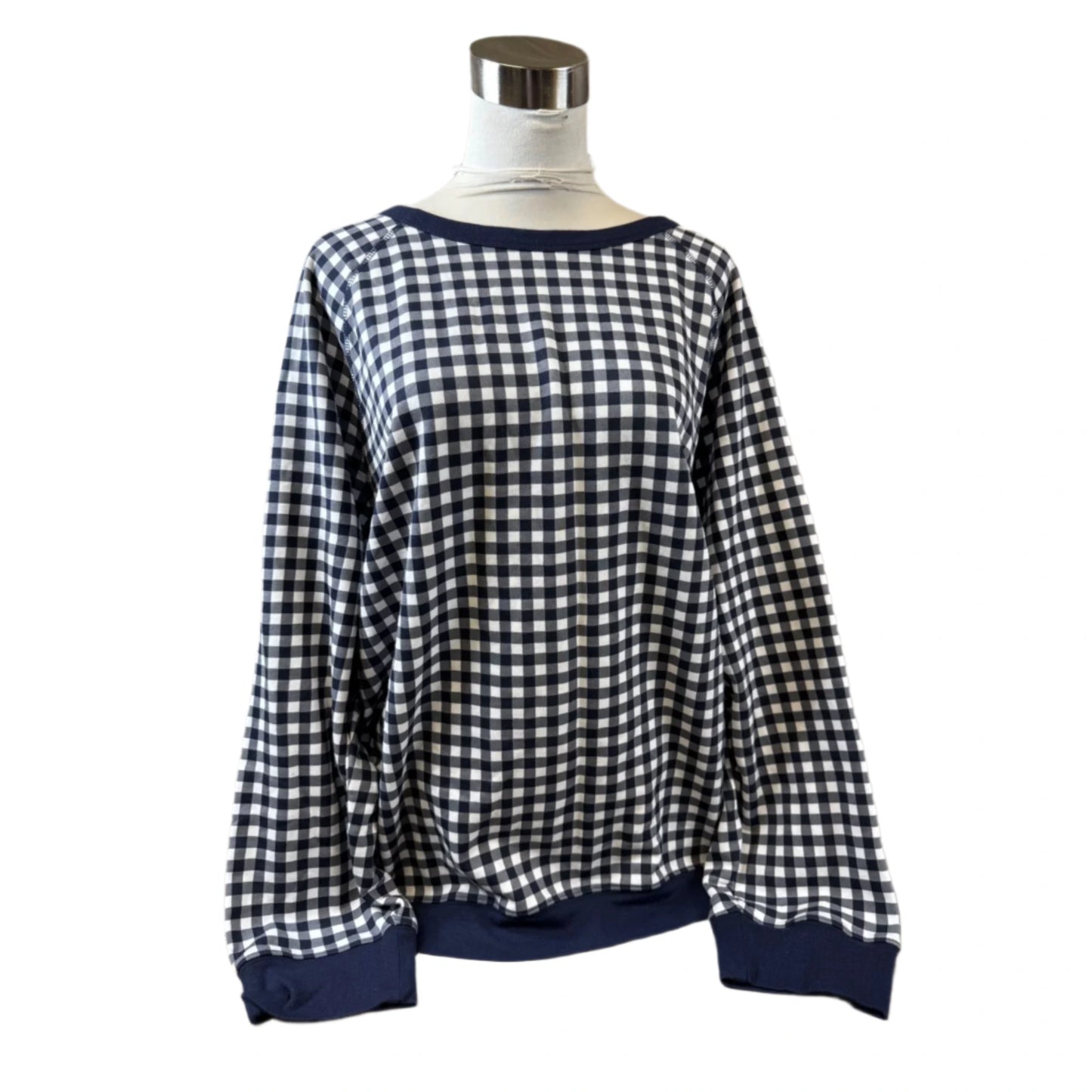 Top Long Sleeve By Draper James In Checkered Pattern, Size: 3x