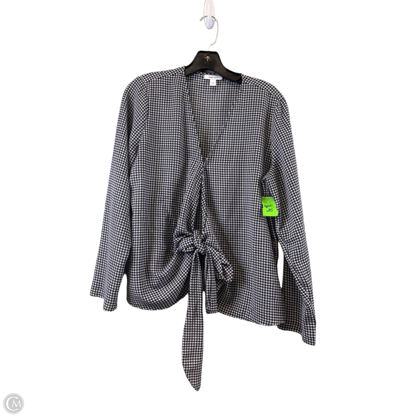 Top Long Sleeve Basic By Nine West In Black & White, Size: M