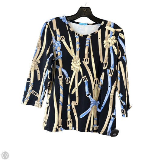 Top 3/4 Sleeve Basic By J Mclaughlin In Black & Tan, Size: M