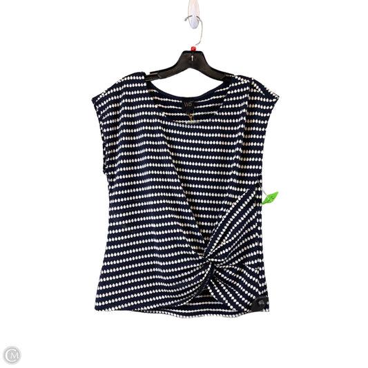 Top Short Sleeve Basic By W5 In Blue & White, Size: L