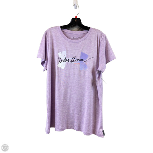 Athletic Top Short Sleeve By Under Armour In Purple, Size: Xl