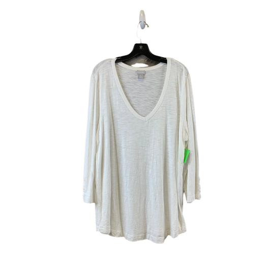 Top 3/4 Sleeve By Chicos In White, Size: Xl