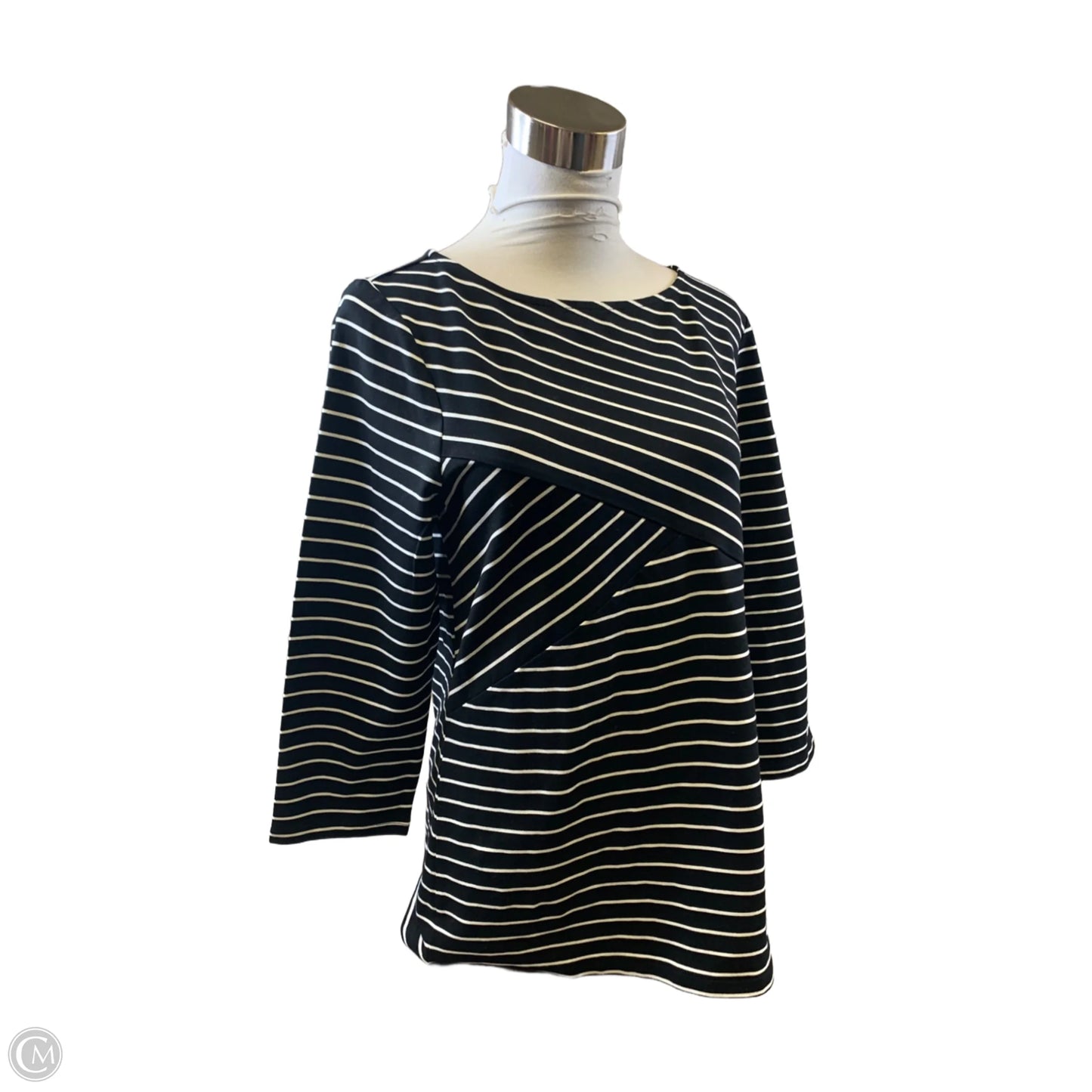 Top 3/4 Sleeve Basic By Talbots In Striped Pattern, Size: M