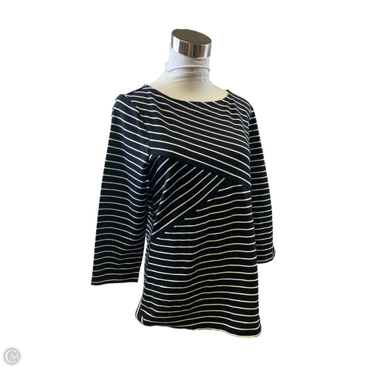 Top 3/4 Sleeve Basic By Talbots In Striped Pattern, Size: M