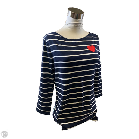 Top 3/4 Sleeve Basic By Talbots In Striped Pattern, Size: M