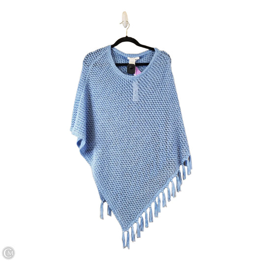 Poncho By Chicos In Blue, Size: S