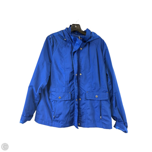 Jacket Windbreaker By Weatherproof In Blue, Size: L