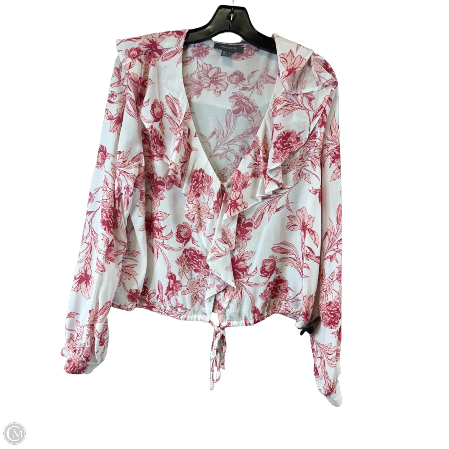 Top Long Sleeve Basic By Primark In Red & White, Size: S