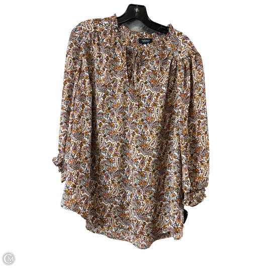 Top Short Sleeve By Jones And Co In Paisley Print, Size: 1x