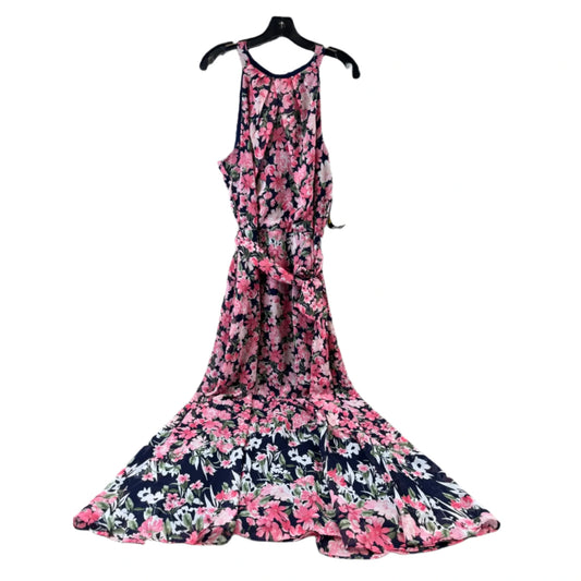 Dress Casual Maxi By Leslie Fay In Green & Pink, Size: Xl