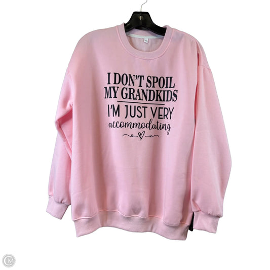 Sweatshirt Crewneck By Clothes Mentor In Black & Pink, Size: L