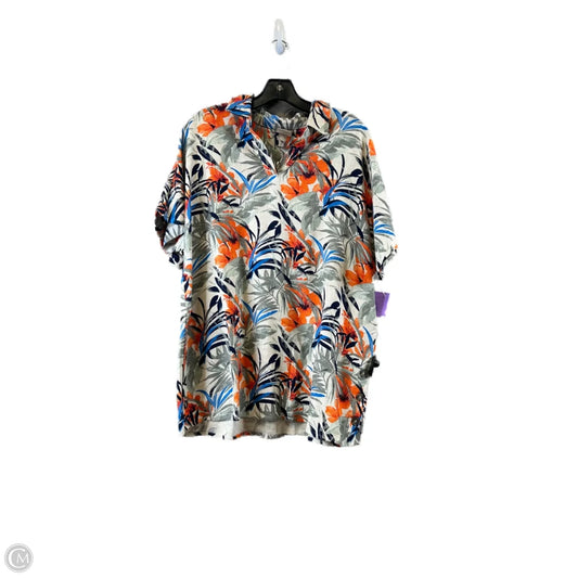 Top Short Sleeve By Chicos In Green & Orange, Size: L