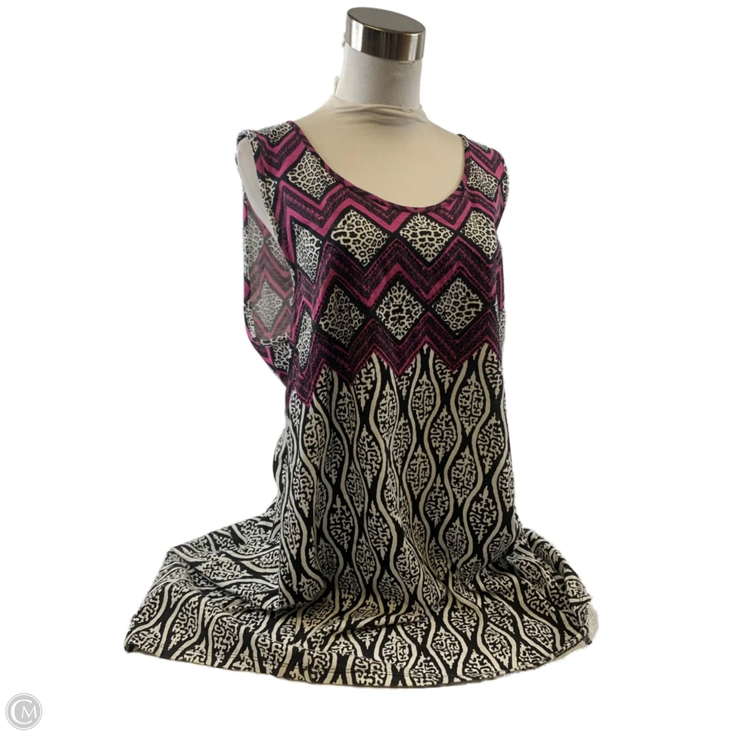 Top Sleeveless Basic By Style And Company In Black & Purple, Size: Xl
