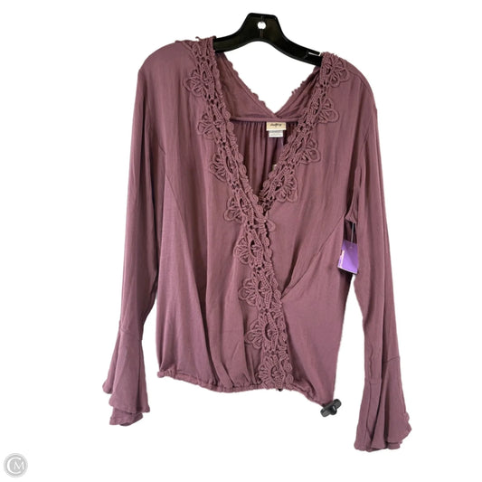 Top Long Sleeve By Daytrip In Mauve, Size: L