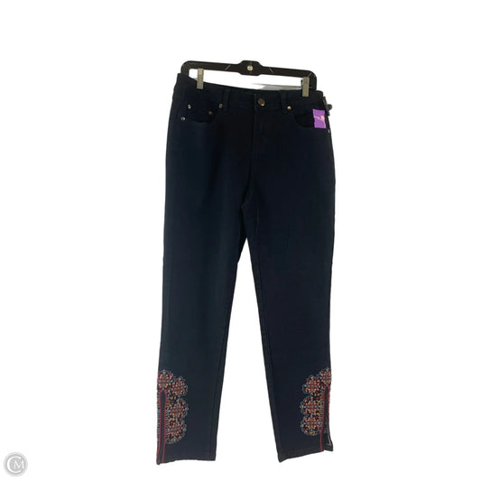 Jeans Straight By Clothes Mentor In Black Denim, Size: 12