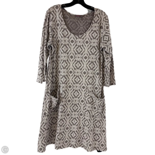 Dress Casual Midi By Fresh Produce In Brown & Cream, Size: L