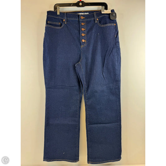 Jeans Straight By Lands End In Blue Denim, Size: 16