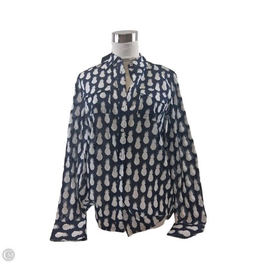 Top Long Sleeve Basic By Talbots In Black & White, Size: Xs