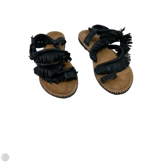 Sandals Flats By Clothes Mentor In Black & Tan, Size: 10