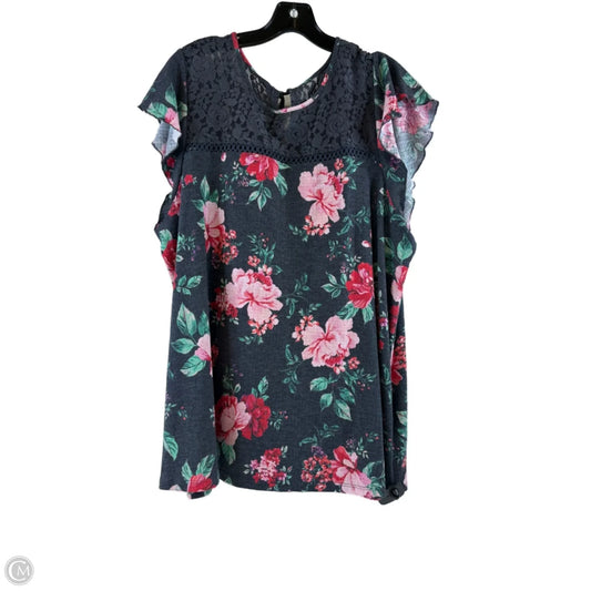 Top Short Sleeve By Torrid In Grey & Pink, Size: 3x