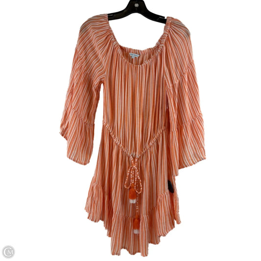 Swimwear Cover-up By Clothes Mentor In Orange & White, Size: L