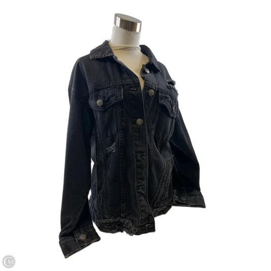 Jacket Denim By Forever 21 In Black Denim, Size: M