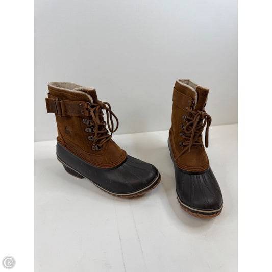 Boots Snow By Sorel In Brown & Tan, Size: 9