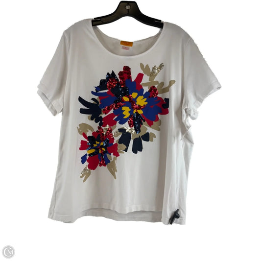 Top Short Sleeve By Ruby Rd In Purple & White, Size: 1x