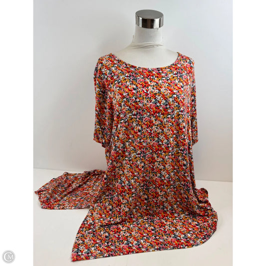 Top Short Sleeve By Philosophy In Orange & White, Size: 2x