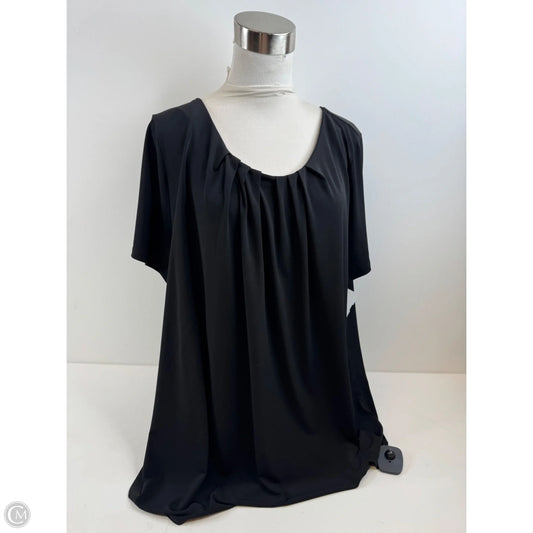 Top Short Sleeve By Liz Claiborne In Black, Size: 3x