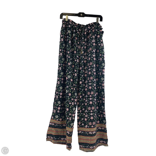 Pants Wide Leg By Clothes Mentor In Black & Pink, Size: 12