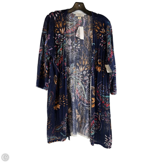 Cardigan By Cj Banks In Blue & Gold, Size: Xl