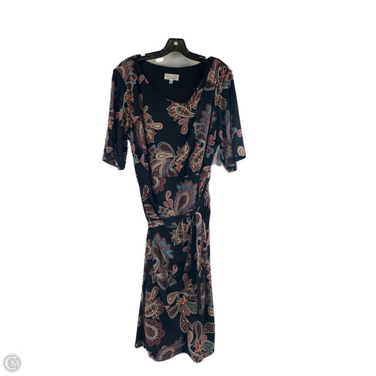 Dress Casual Midi By Signature By Robbie Bee In Black & Orange, Size: 1x