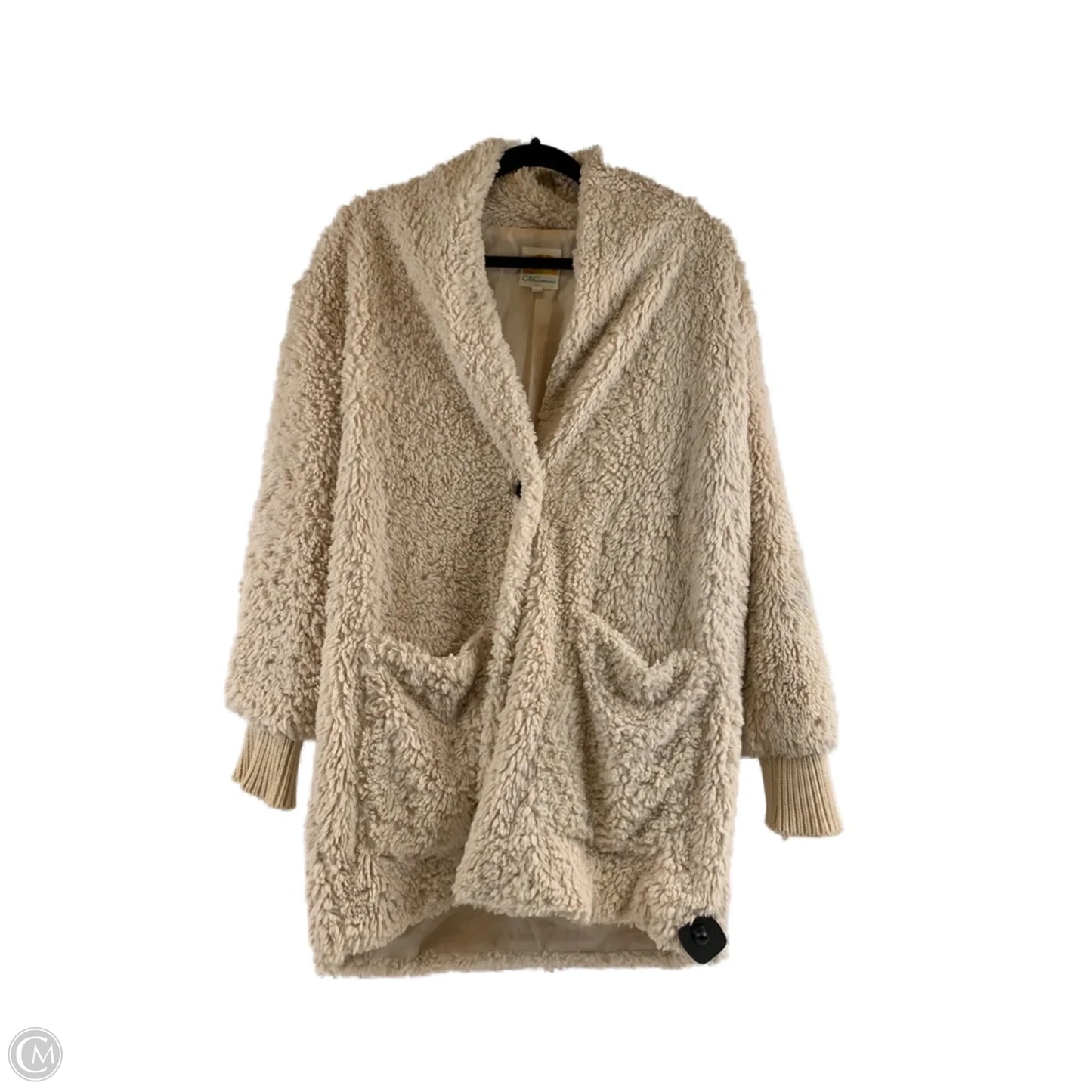 Jacket Faux Fur & Sherpa By C And C In Beige, Size: M
