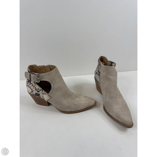 Boots Ankle Heels By Cme In Taupe, Size: 8.5